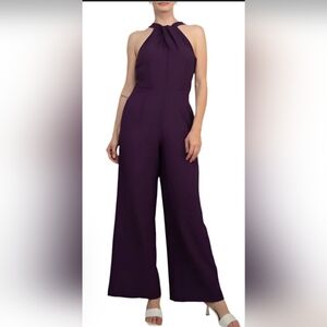 Julia Jordan Deep Purple Wide Leg Jumpsuit